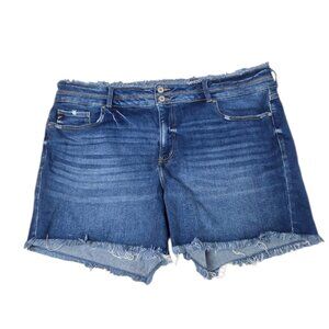 Maurices Kancan Raw Edge Hems Denim Shorts, Jeans, Blue, Plus Size, 22
